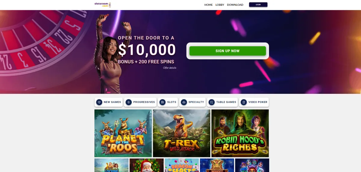 Slotsroom Casino Website view