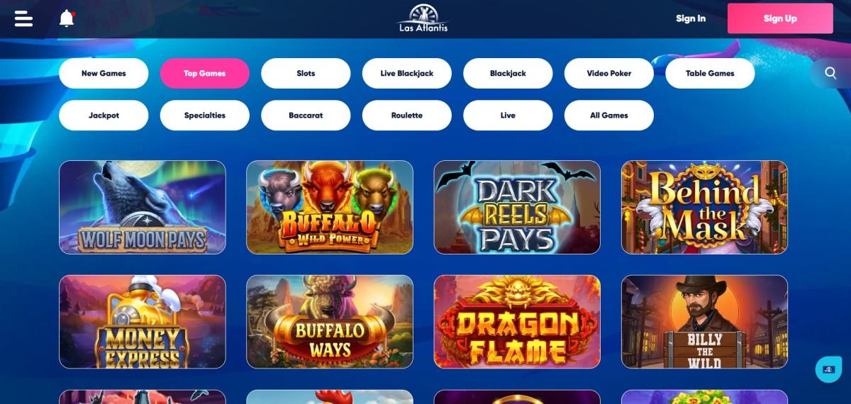 Las Atlantis Casino Games Collection