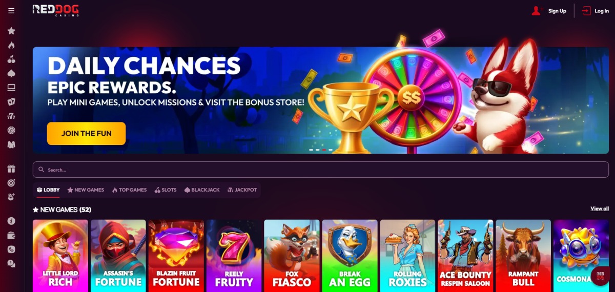 Red Dog Casino Homepage