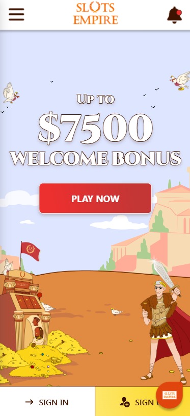 Slots Empire casino Mobile Homepage