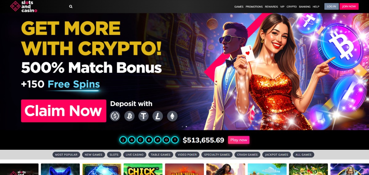 SlotsandCasino.ag Casino Homepage