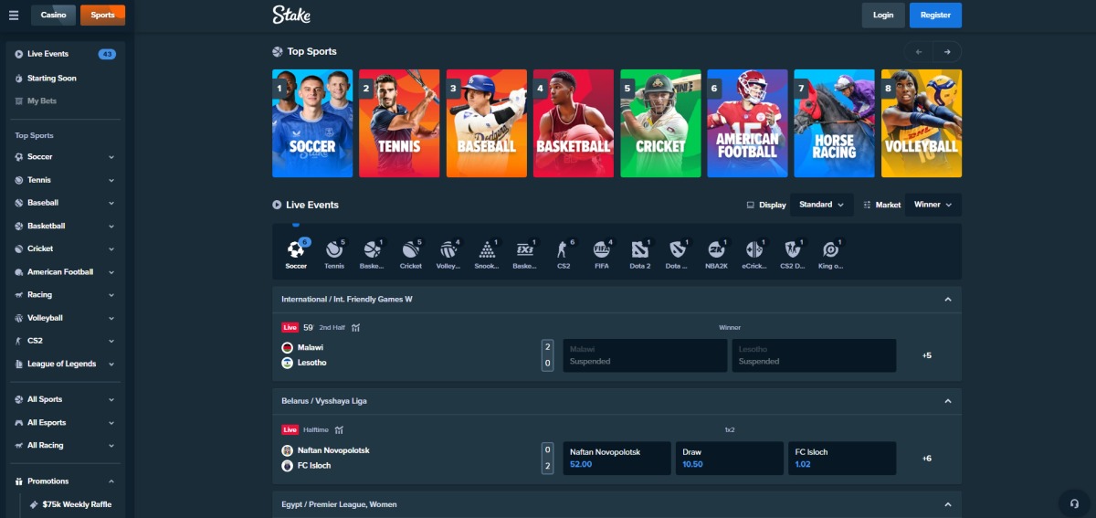Stake Casino Sportsbook