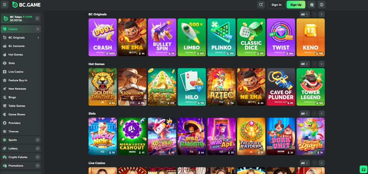 BC.Game Casino Games Collection