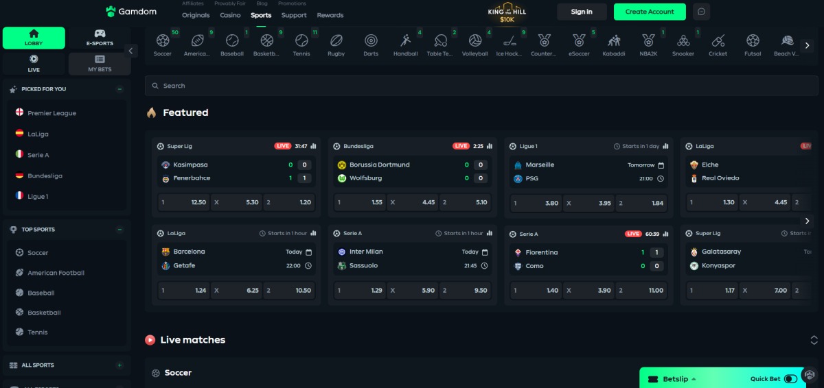 Gamdom Casino Sportsbook