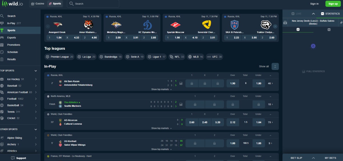 Wild.io Casino Sportsbook